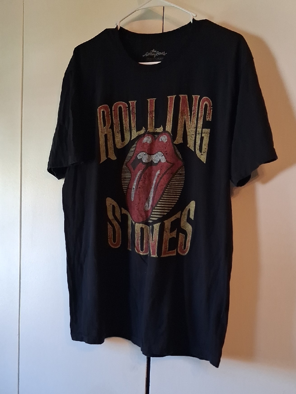 the Rolling Stones Black T‑Shirt with Red Tongue Logo